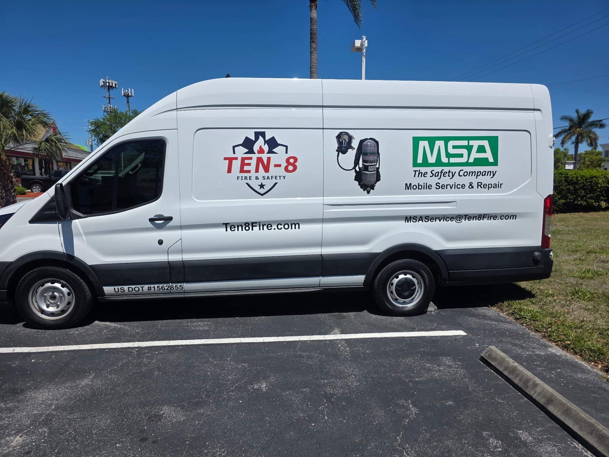 Ten-8 Fire & Safety MSA Transit van fleet graphics by ATD