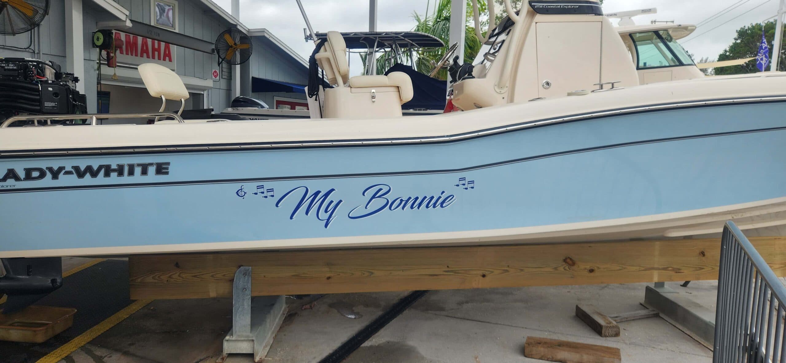 Custom boat graphics marine graphics by Auto Trim Design Bradenton