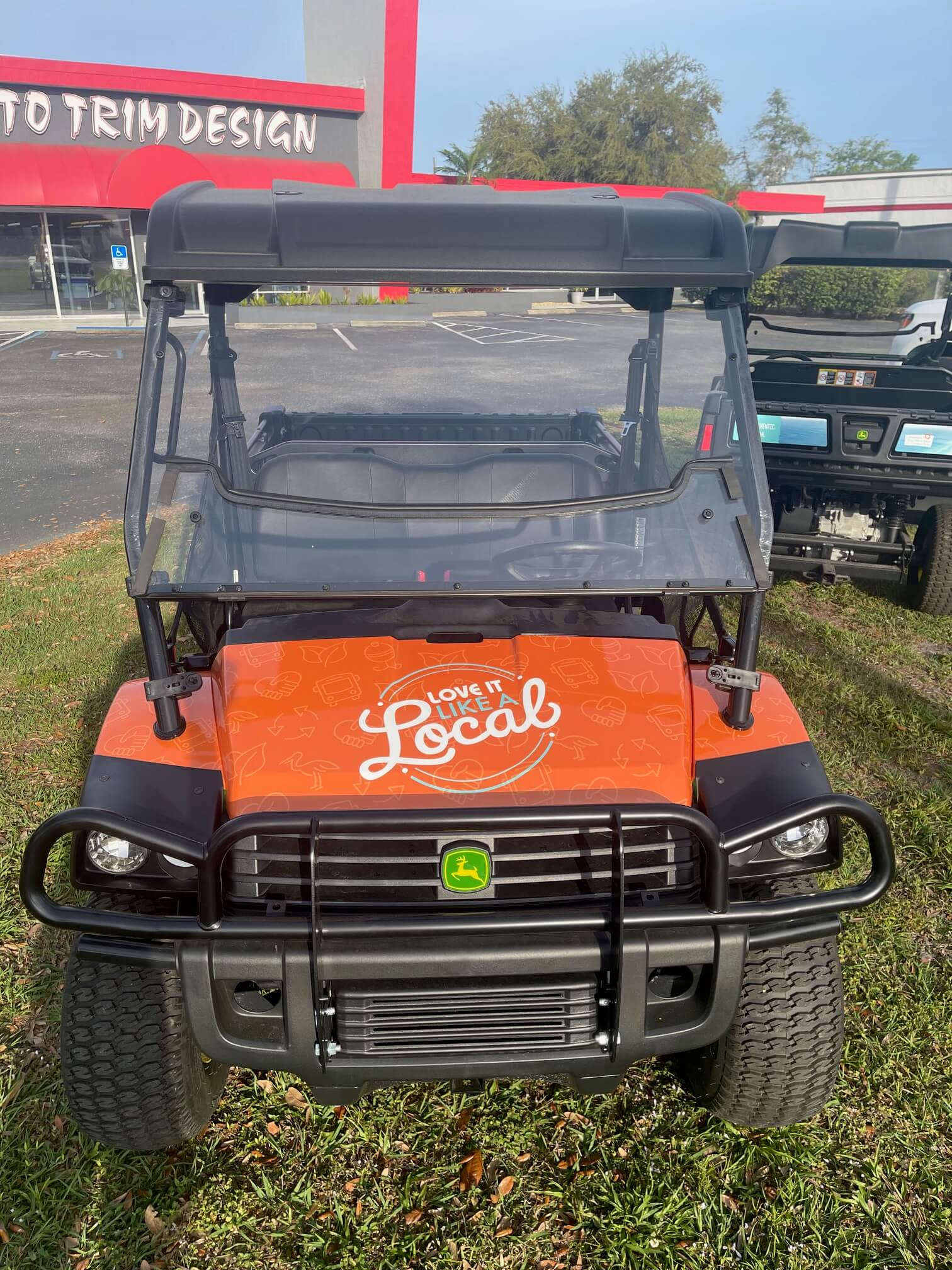 Custom golf cart graphics detail work by ATD Suncoast