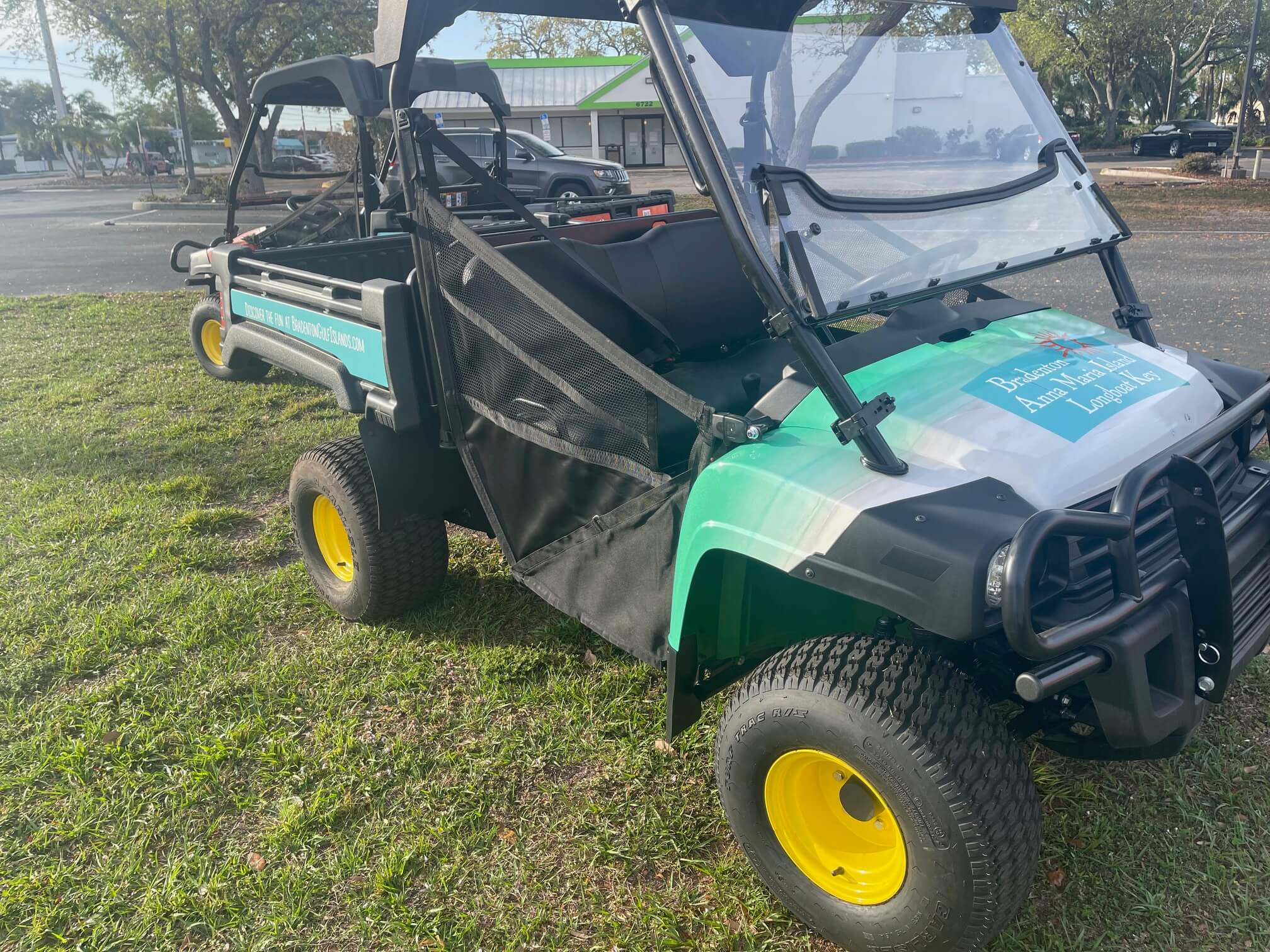 Custom golf cart graphics detail work by ATD Suncoast