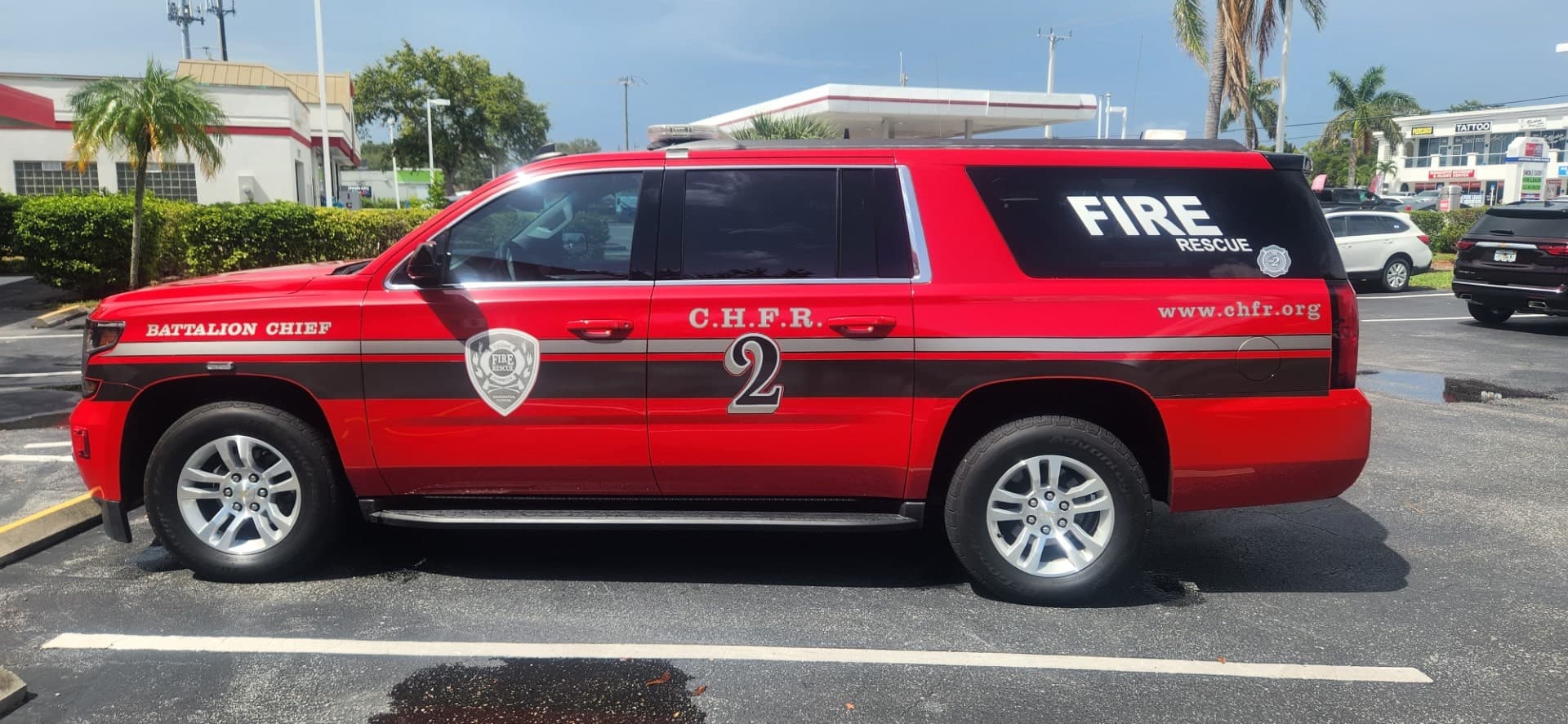 Fire Rescue Battalion Chief vehicle graphics by Auto Trim Design
