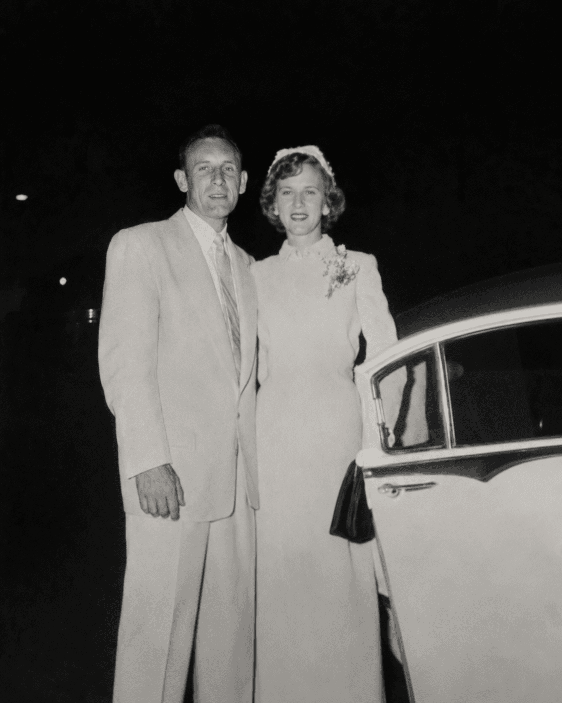 Clifford and Grace Davis on their wedding day