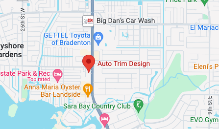 Map showing Auto Trim Design location at 6718 14th St W, Bradenton FL 34207