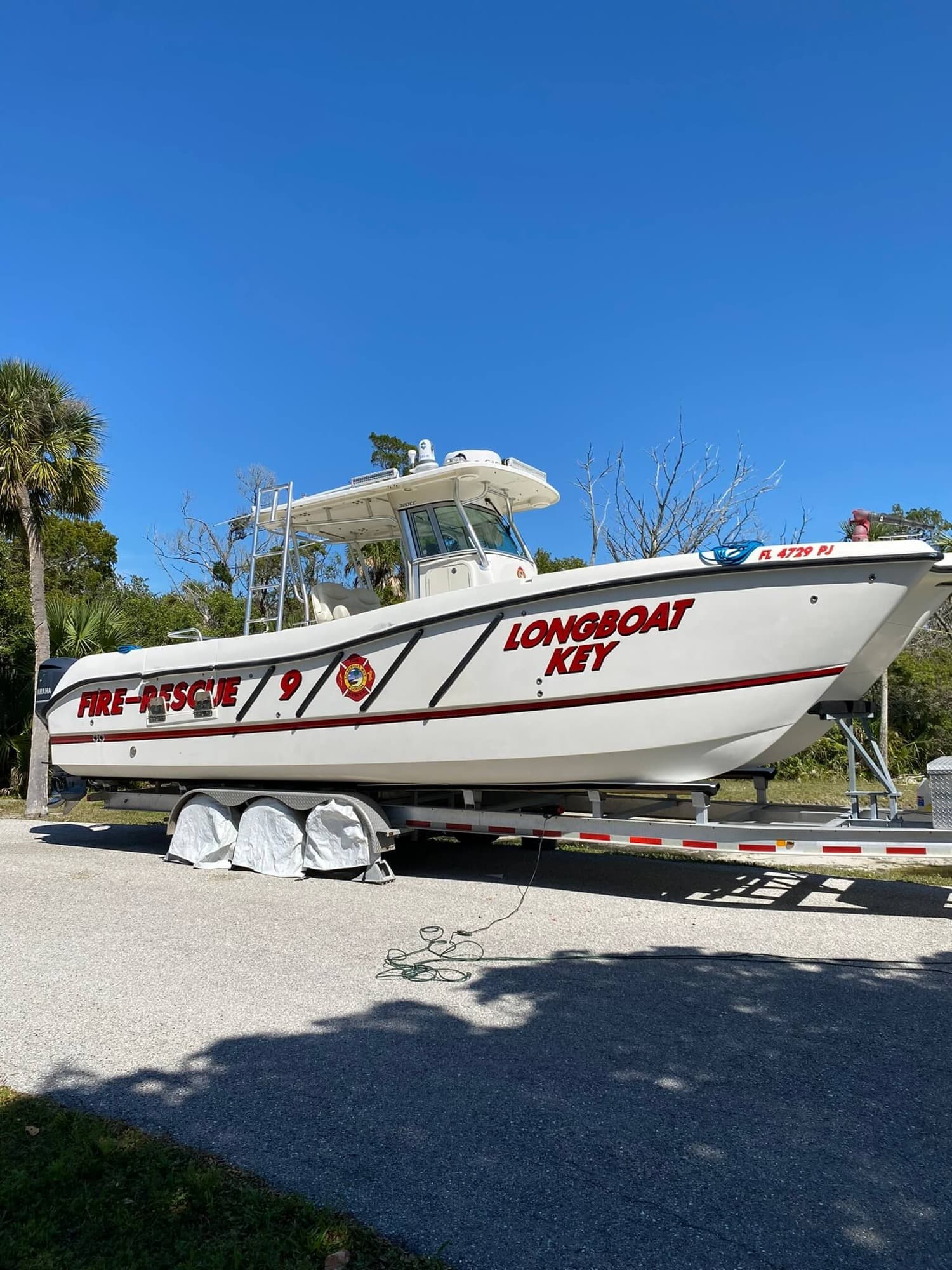 Longboat Key Fire Rescue boat graphics by Auto Trim Design