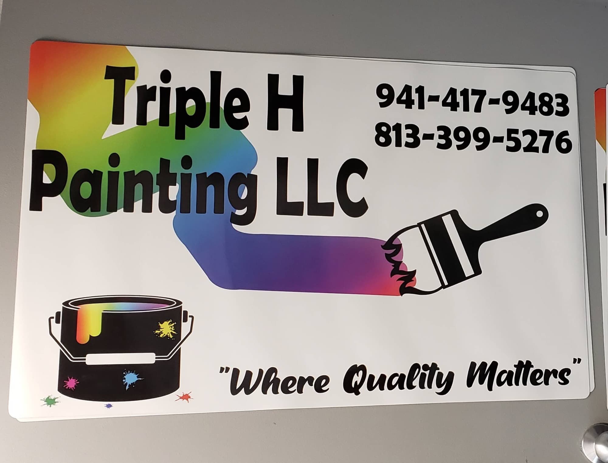 Triple H Painting LLC custom business sign by ATD Suncoast